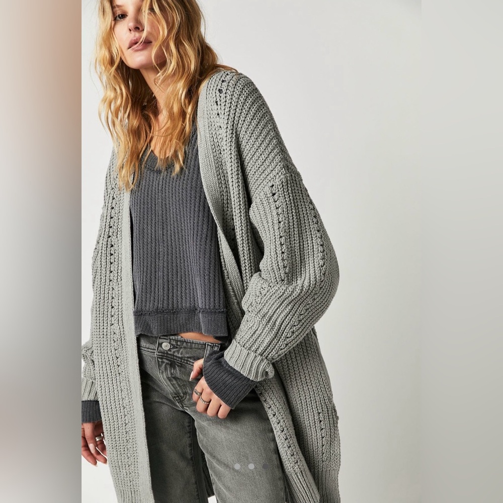 CREAM Free People Knit Cardigan